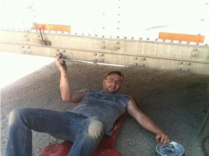 Tyler Repairing a broken down truck